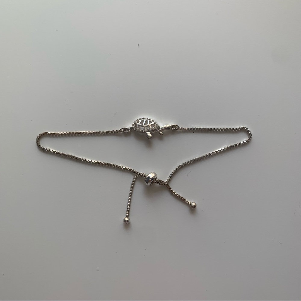silver turtle adjustable bracelet